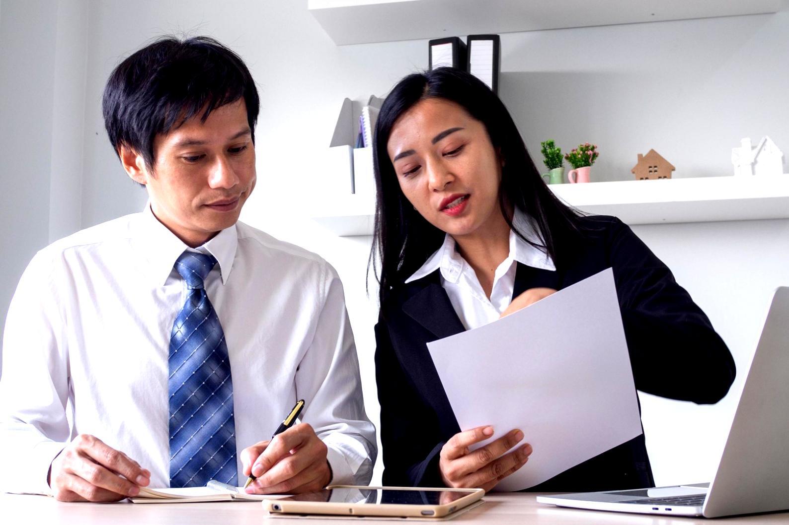 Financial analysis workspace with market data and reports